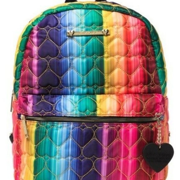 Betsey Johnson Handbags - Betsey Johnson RAINBOW HEARTS BACKPACK